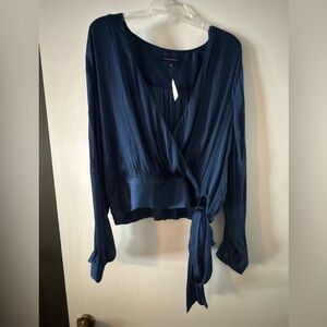 Banana Republic Deep Blue Wrap Blouse